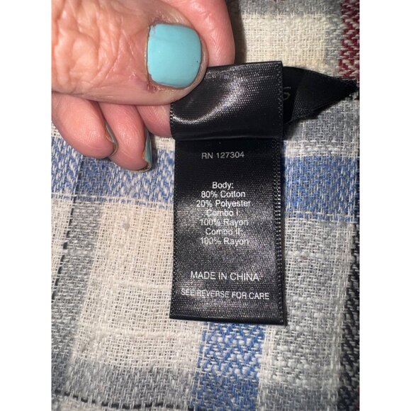 Ali Miles XL Patchwork Plaid Floral Button-Down Oversized Boyfriend Shirt Tunic - Picture 6 of 8